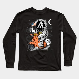 Astronaut Scooter Algorand ALGO Coin To The Moon Crypto Token Cryptocurrency Blockchain Wallet Birthday Gift For Men Women Kids Long Sleeve T-Shirt